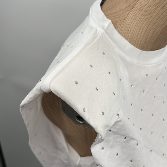 🆕Padded Shoulder Tee Generation Love Lex Crystal Sleeveless White Soft T-Shirt - Picture 9 of 16